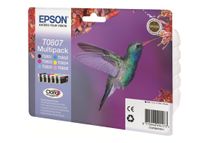 Epson T0807 Colibri - Pack de 6 - noir, cyan, cyan clair, magenta, magenta clair, jaune - cartouche d