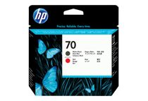HP 70 - Pack de 2 - rouge, noir mat - cartouche d