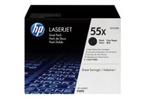HP 55X - Pack de 2 - noir - cartouche laser d