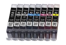Canon CLI-42 - Pack de 8 - noir, gris, gris clair, cyan, photo cyan, magenta, photo magenta, jaune - cartouche d