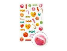 Maildor - 1 feuille gommettes kawai bonbons