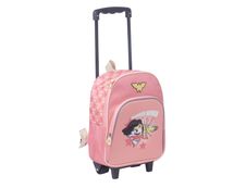 Sac maternelle à roulettes Wonderwoman - 1 compartiment - rose - Kid'Abord