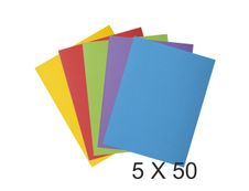 Exacompta Rock"s - 5 Paquets de 50 Chemises 1 rabat - 210 gr - couleurs assorties