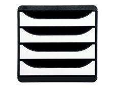 Exacompta BigBox - Module de classement 4 tiroirs - blanc brillant