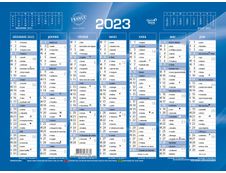 Quo Vadis - Calendrier bancaire 7 mois par face - 13,5 x 18 cm - bleu