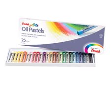 Pentel Arts - 25 pastels à l'huile - couleurs assorties - 8 mm