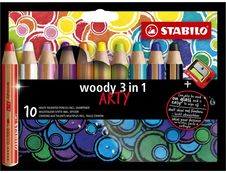 STABILO Woody Arty - 10 Crayons de couleur avec taille-crayon