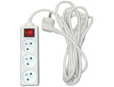 Multiprise avec interrupteur 3 prises - 4m