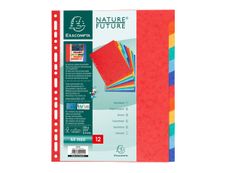 Exacompta Nature Future - Intercalaire 12 positions - A4 Maxi - carte lustrée colorée