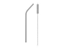 Les Artistes - Pailles en acier inoxydable + brosse - argent - pack de 3