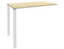 Table Lounge 2 Pieds - L140xH105xP80 cm - Pieds blanc - plateau imitation érable