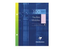 Clairefontaine - 100 feuilles simples 17x22 cm - grands carreaux (Seyes) - perforées - rose