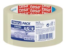 Tesapack Strong - 6 Rubans adhésifs d'emballage - 50 mm x 66 m - transparent