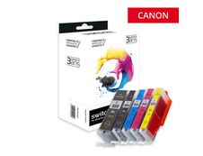 Cartouche compatible Canon CLI-551XL/PGI-550XL - Pack de 5 - noir, noir photo, cyan, magenta, jaune - Switch 
