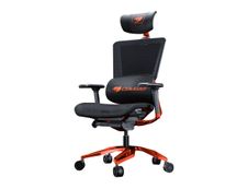 Fauteuil gamer Argo - accoudoirs réglables - appui-tête intégré - noir/orange