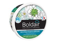 Boldair - Désodorisant gel destructeur d'odeurs - parfumeur d'ambiance - thé vert aloé vera - 300gr