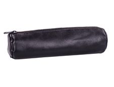 Oxford - Trousse ronde - cuir ébène noir