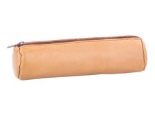 Oxford - Trousse ronde - cuir naturel beige