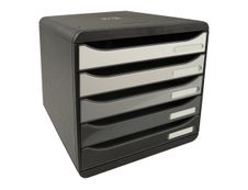 Exacompta BigBox Plus - Module de classement 5 tiroirs - noir/gris brillant