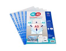 Viquel - 25 Pochettes perforées - A4 et A3