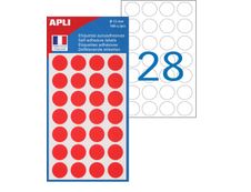 Apli Agipa - 168 Pastilles adhésives - rouge - diamètre 15 mm - réf 111843