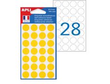 Apli Agipa - 168 Pastilles adhésives - jaune - diamètre 15 mm - réf 111844