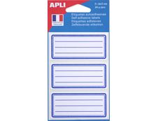 Apli Agipa - 24 Étiquettes scolaires cadre et lignes bleus - 34 x 75 mm - réf 111980