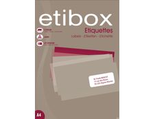 Etibox - 100 Étiquettes adhésives blanches - 210 x 297 mm - Coins droits - réf 119760