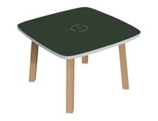Table basse WOODY - L60 x H40 x P60 cm - plateau vert