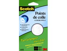 Scotch Invisible dots - Pastilles adhésives : pack de 64 pastilles