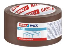 Tesapack Basic - 6 Rubans adhésifs d'emballage - 50 mm x 66 m - havane