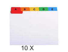 Exacompta - Pack de 10 intercalaires 25 positions alphabétiques pour boîte à fiche A7