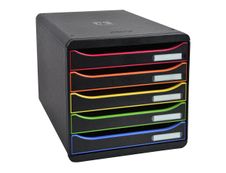 Exacompta BigBox Plus - Module de classement 5 tiroirs - noir/arlequin