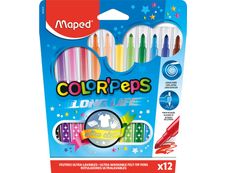 Maped Color'Peps Long Life - 12 Feutres - pointe moyenne
