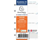 Exacompta Exatime 14 - Recharge (septembre à décembre) pour organiseur - 1 semaine sur 2 pages - 8,1 x 12,6 cm