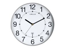 Unilux - Horloge Wave - mécanisme radio pilotée - 30 cm - gris métal