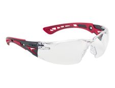 Bollé Safety Rush+ - Lunettes de protection - noir et rouge - incolore