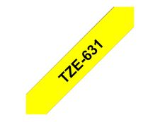 Brother TZe631 - Ruban d'étiquettes auto-adhésives - 1 rouleau (12 mm x 8 m) - fond jaune écriture noire 