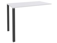 Table Lounge 2 Pieds - L140xH105xP80 cm - Pieds carbonne - plateau blanc perle
