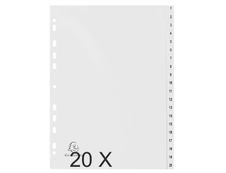 Exacompta - Pack de 20 intercalaires 20 positions numériques - A4 - gris
