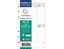 Exacompta Exatime 17 - Recharge pour organiseur - 1 semaine sur 2 pages à la verticale - 16 mois - 10,5 x 17,2 cm