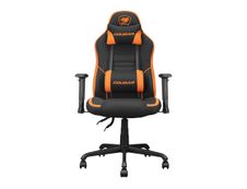 Fauteuil gamer Fusion SF - accoudoirs réglables - appui-tête intégré - noir/orange