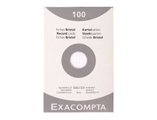 Exacompta - Pack de 100 Fiches Bristol - 10 x 15 cm - petits carreaux - non perforées - blanc
