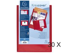 Exacompta Kreacover - 30 Chemises de présentation personnalisables - A4 - rouge