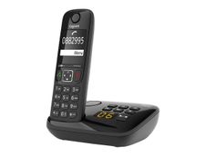 Gigaset AS690A Duo - téléphone sans fil + combiné supplémentaire - avec répondeur - noir