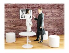 Table ronde EASYDESK - diamètre 80 x H60 cm - plateau blanc