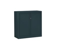 Armoire basse monobloc à rideaux ETIC - 100 x 120 cm - anthracite