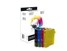 Cartouche compatible Epson T1295 Pomme - pack de 4 - noir, jaune, cyan, magenta - Switch 