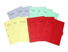Smartfolder - 12 Chemises à 3 rabats - échéancier janvier à décembre