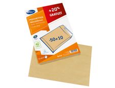 La Couronne - 60 Pochettes Enveloppes (dont 20% gratuit) - C5 162 x 229 mm - 90 gr - brun - bande auto-adhésive